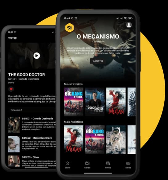Imagem do app no celular.